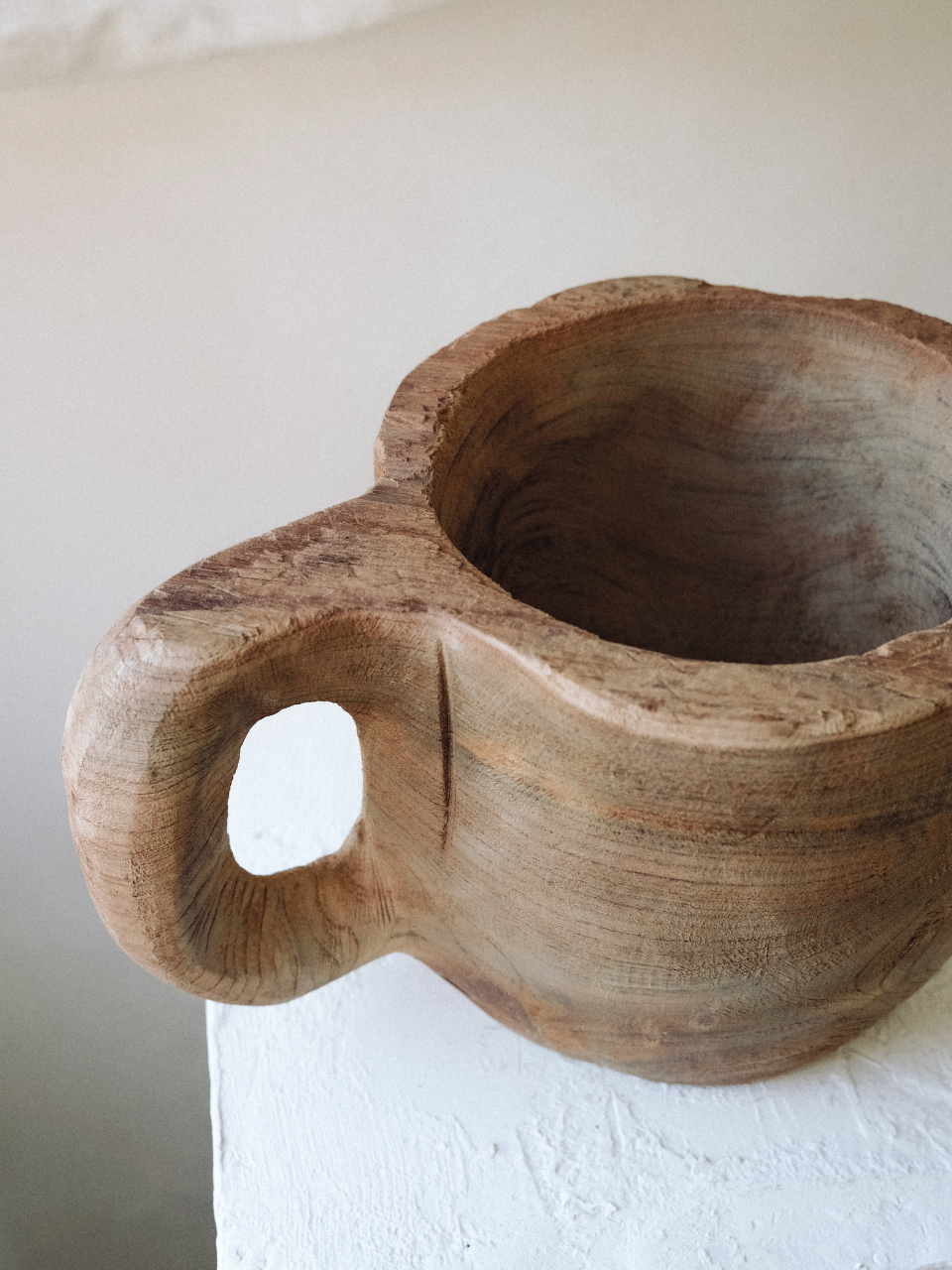 Solid Teak Scoop Bowl