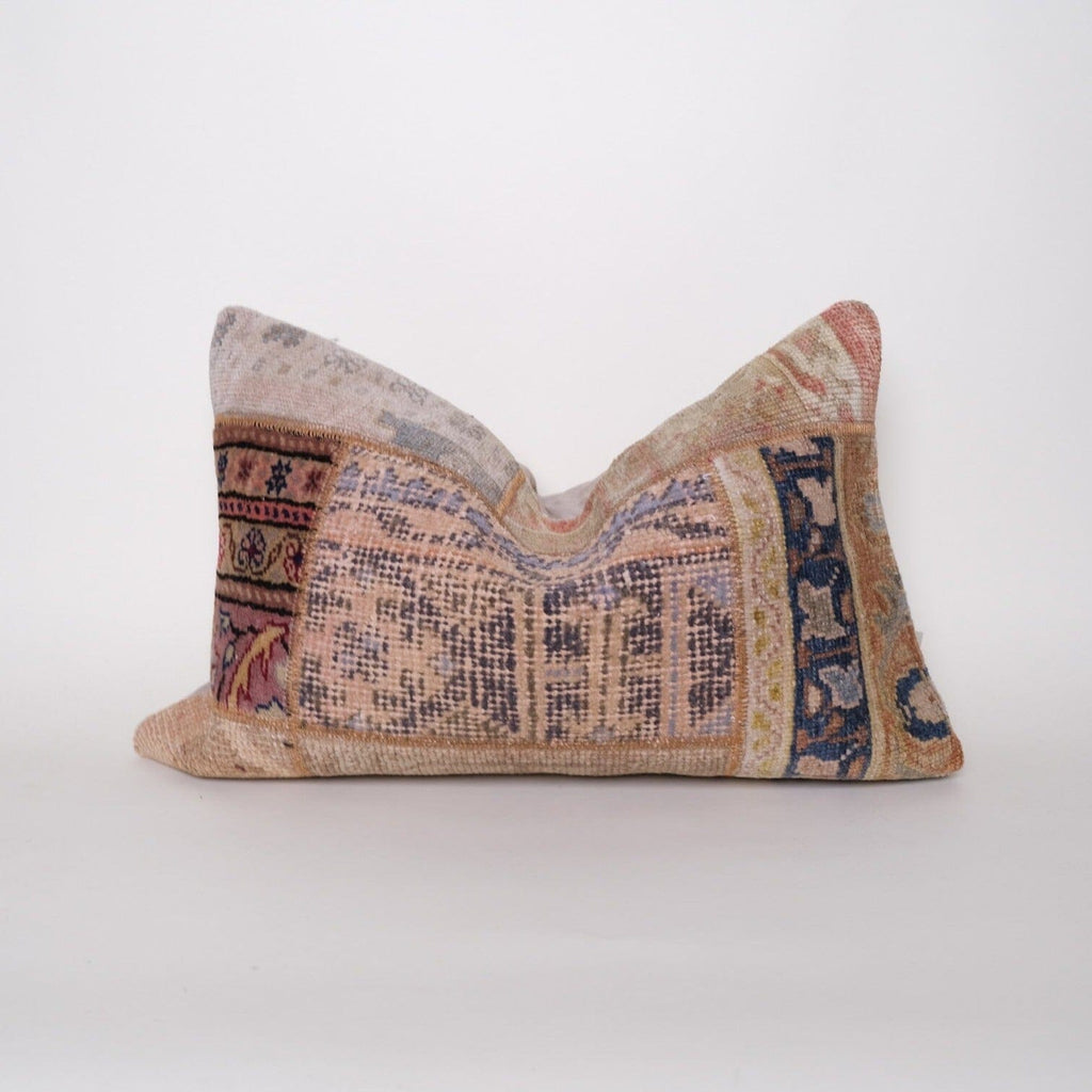 Jamal Patchwork Vintage Lumbar Kilim Pillow Twenty Third by Deanne 16 x 24 II 