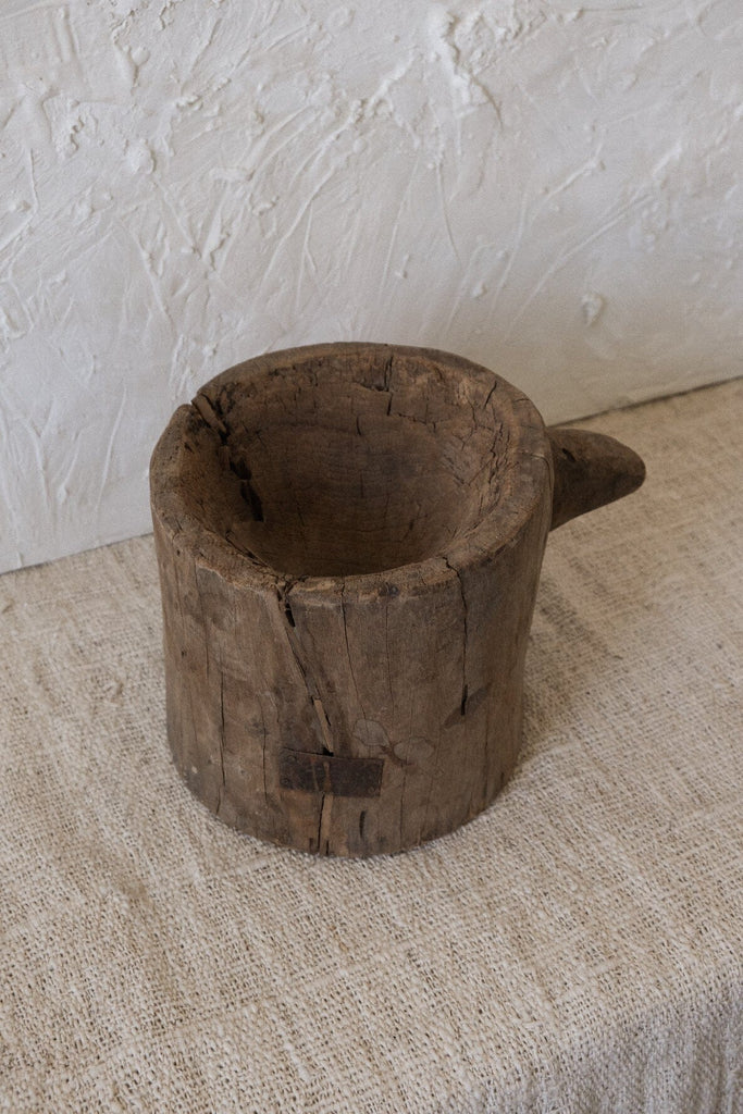 Antique Wooden Mortar N°3 Vase Twenty Third by Deanne 