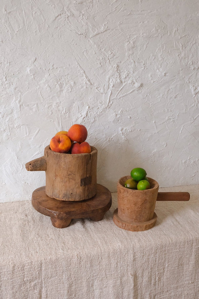 Antique Wooden Mortar N°3 Vase Twenty Third by Deanne 