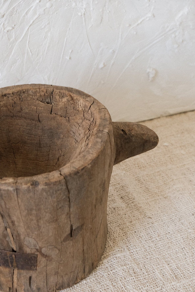 Antique Wooden Mortar N°3 Vase Twenty Third by Deanne 