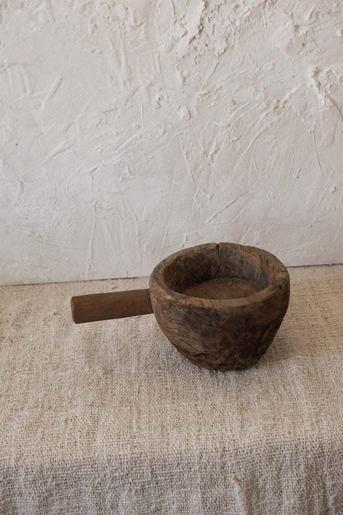 Antique Wooden Mortar N°1 Vase Twenty Third by Deanne 