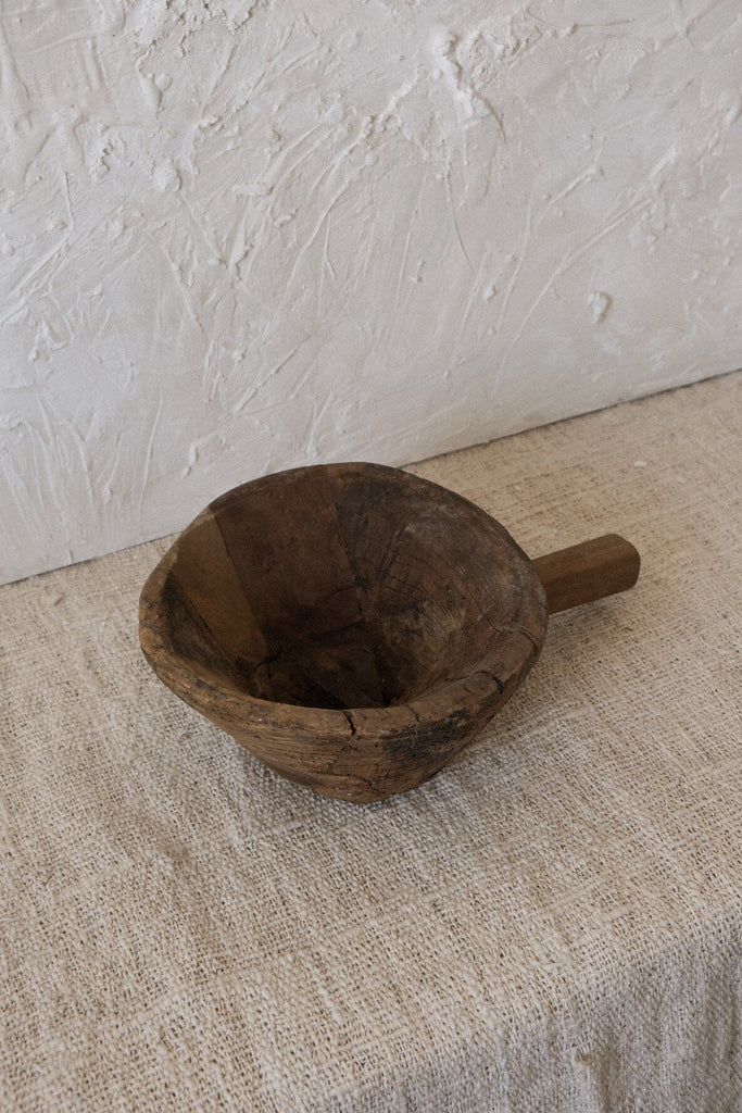 Antique Wooden Mortar N°2 Vase Twenty Third by Deanne 