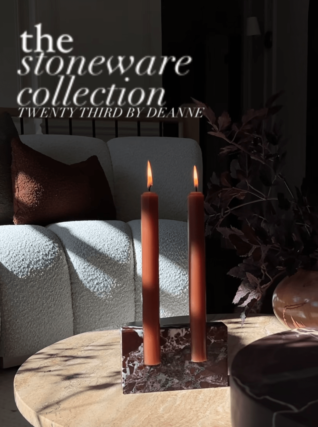Dua Candle Holder: Rosso Lepanto Stone Candle Holder Twenty Third by Deanne 