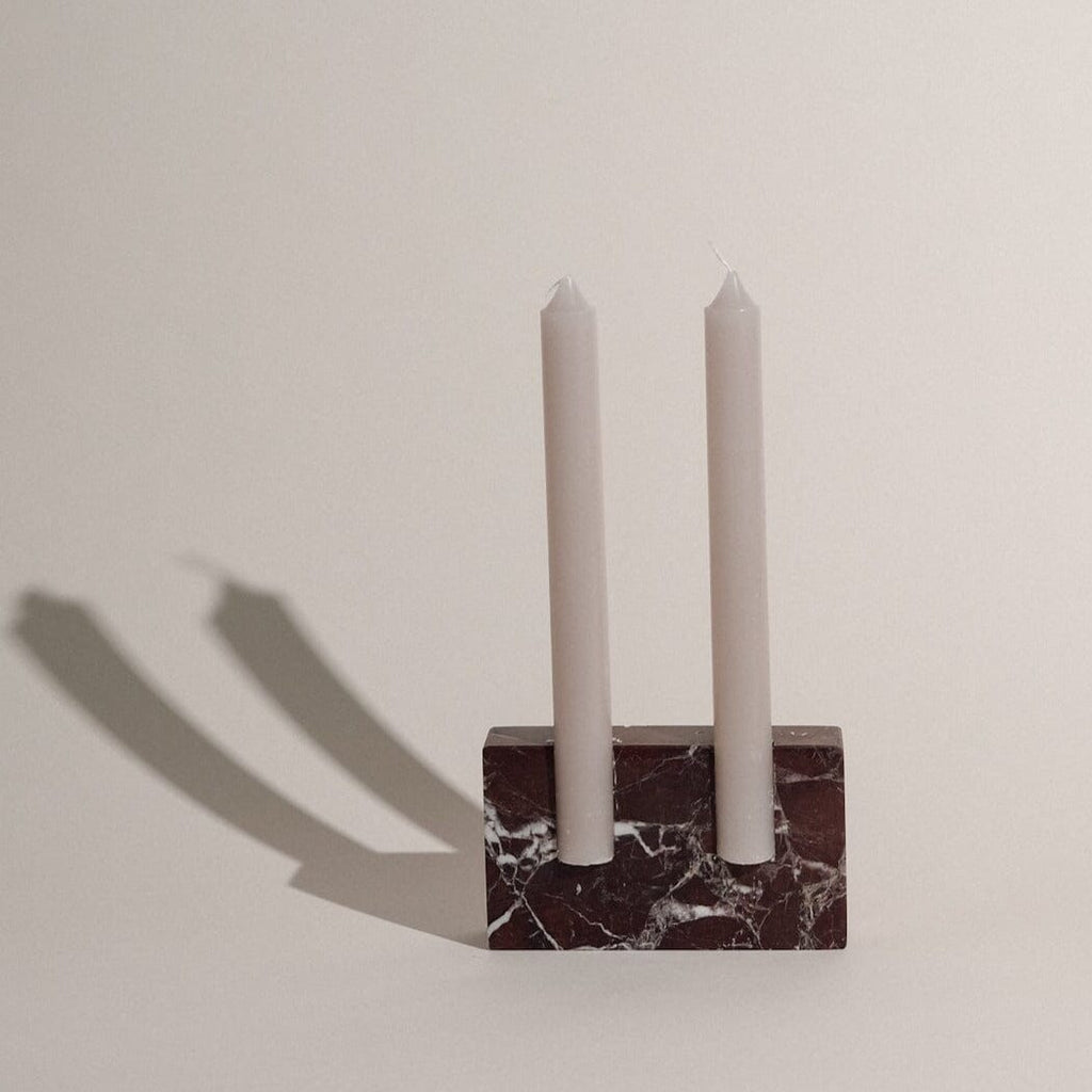 Dua Candle Holder: Rosso Lepanto Stone Candle Holder Twenty Third by Deanne 
