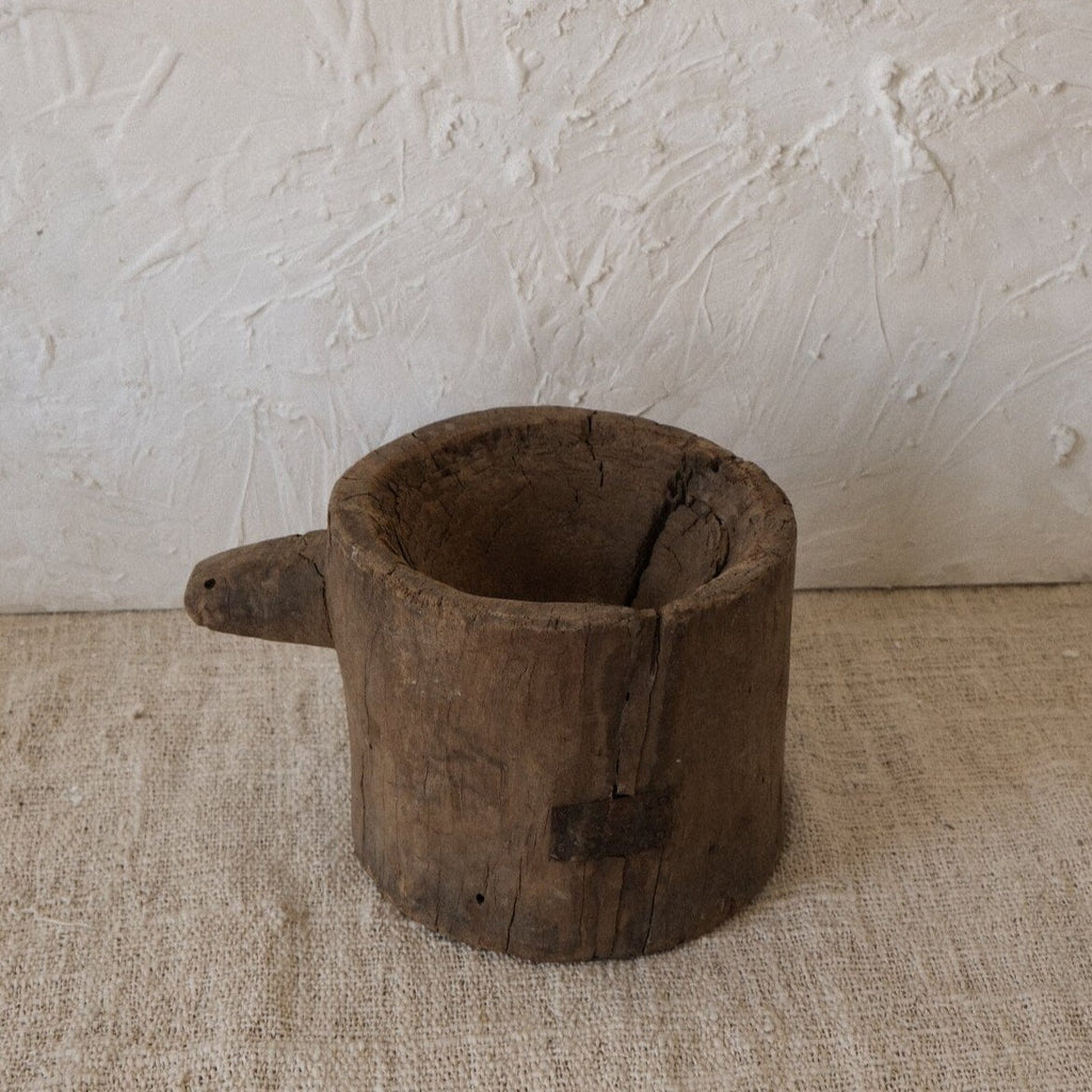 Antique Wooden Mortar N°3 Vase Twenty Third by Deanne 